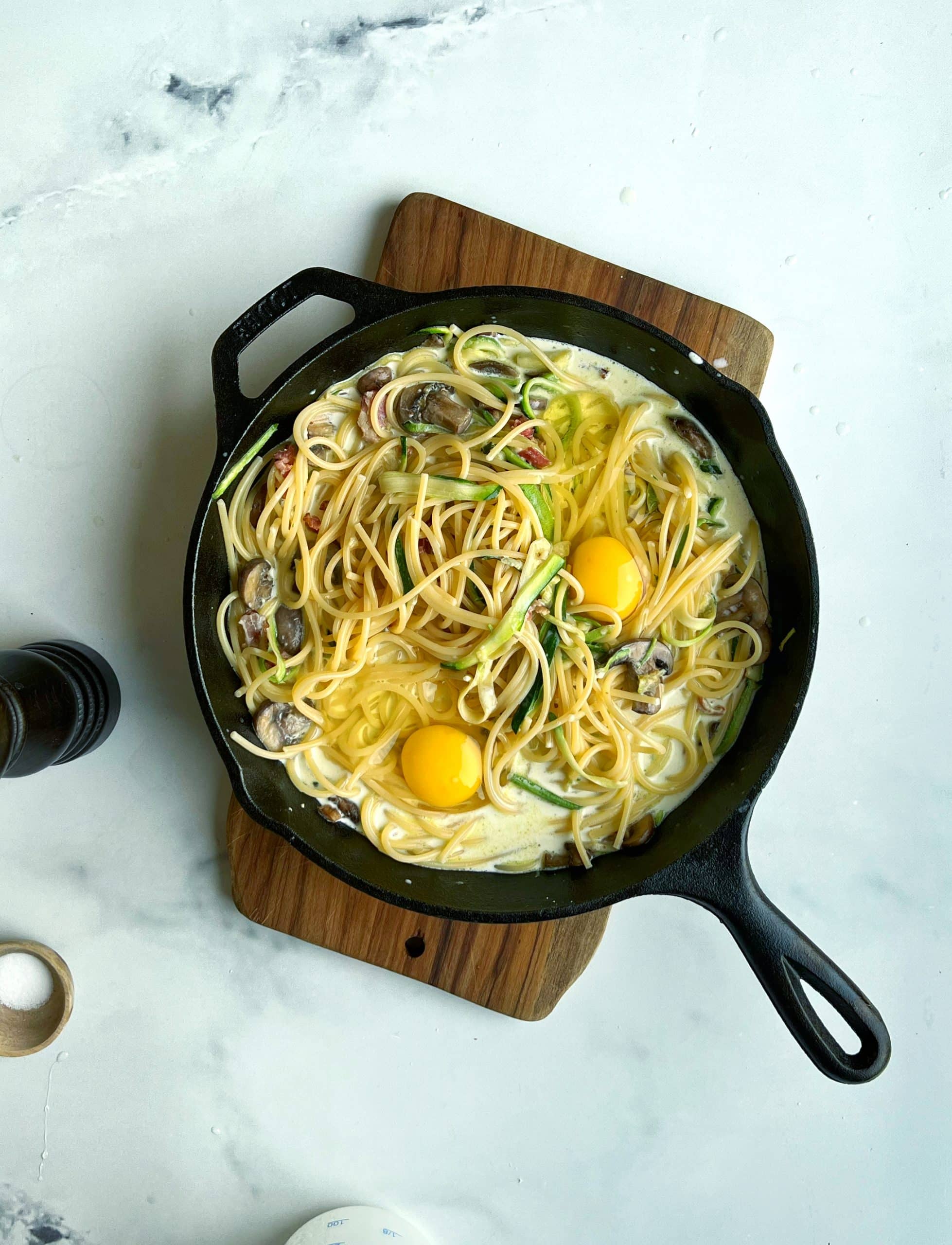 Zucchini-Pilz-Carbonara