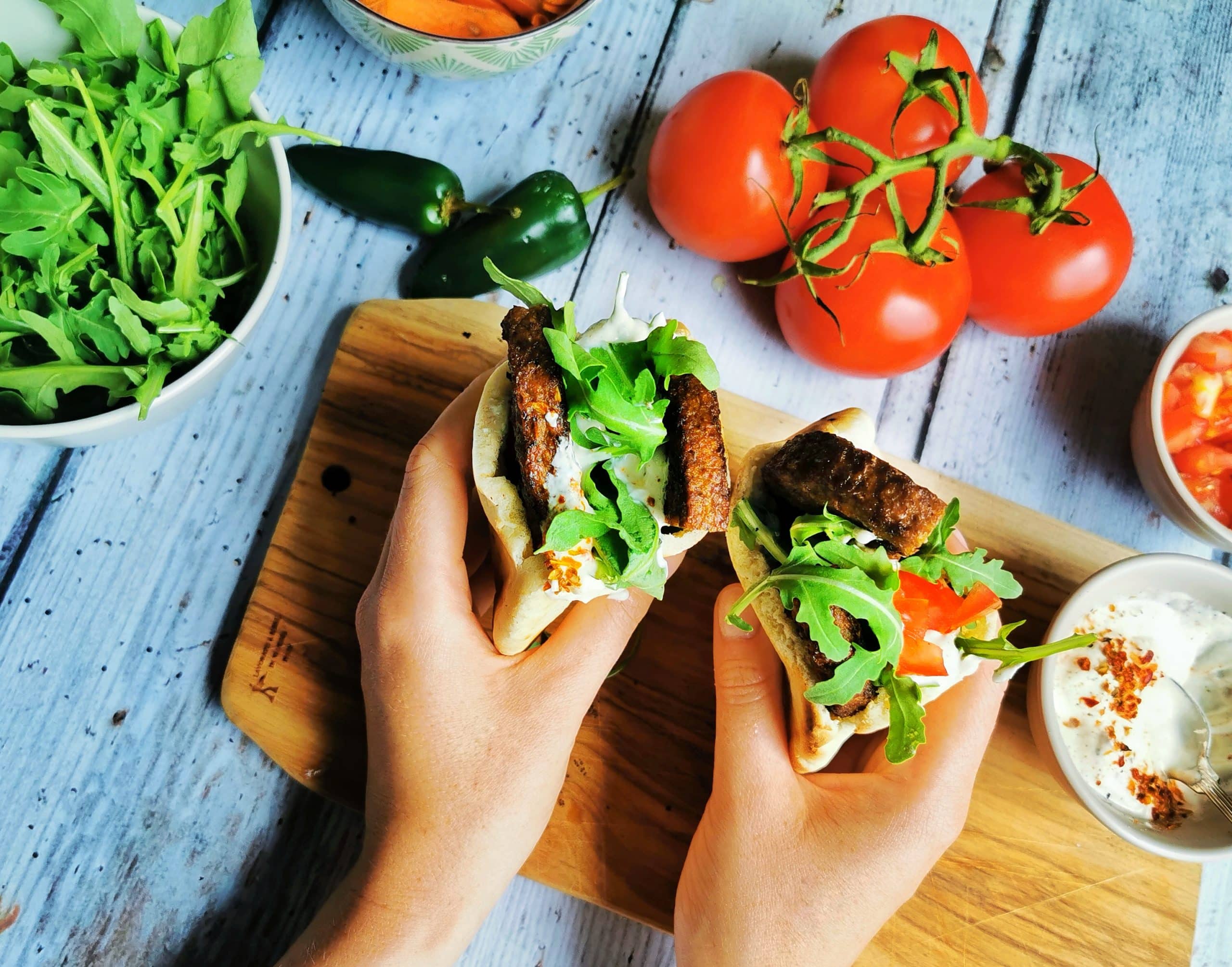 Vegi-Burger im Pita Brot