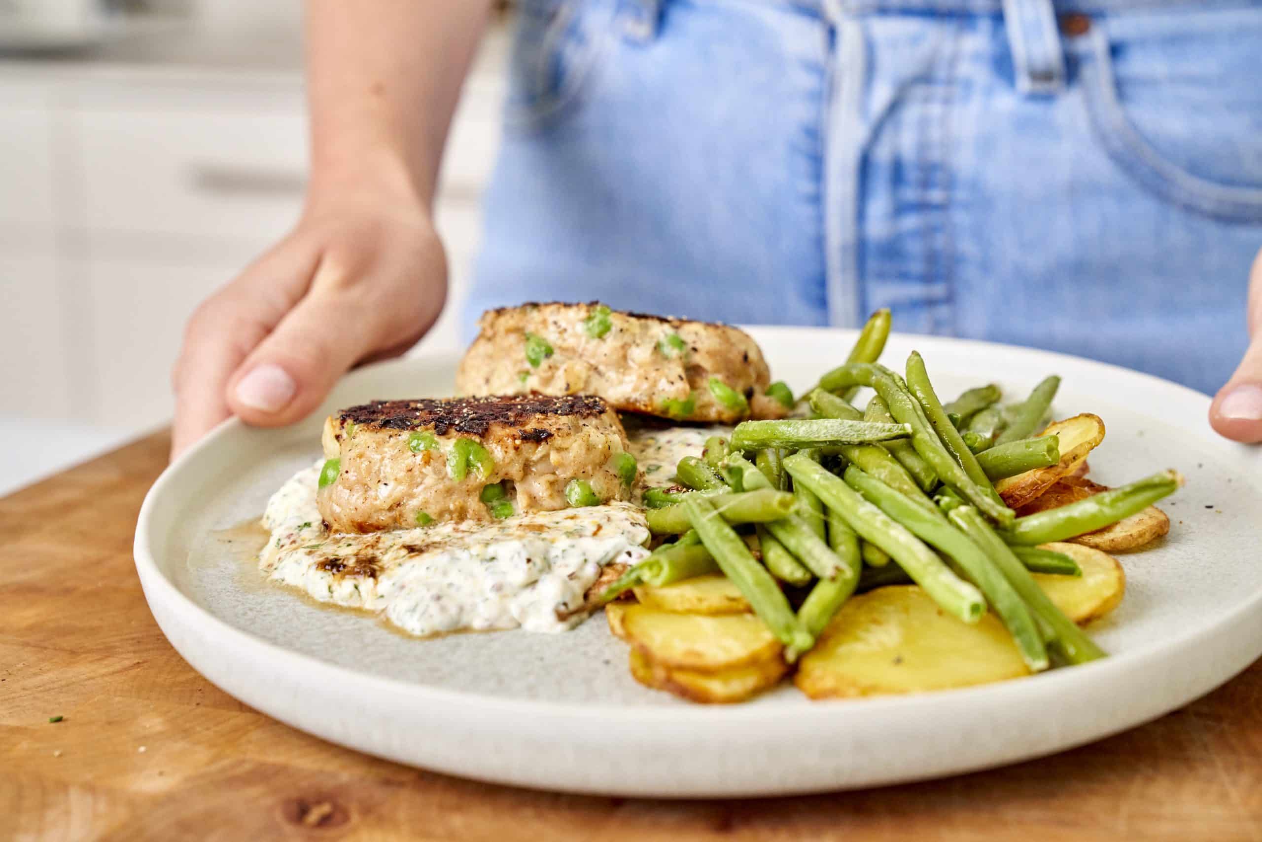 Poulet Burger mit Schweizer Gemüse