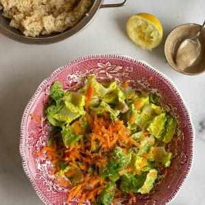 Salat, Gemüse, Quinoa, Tahini