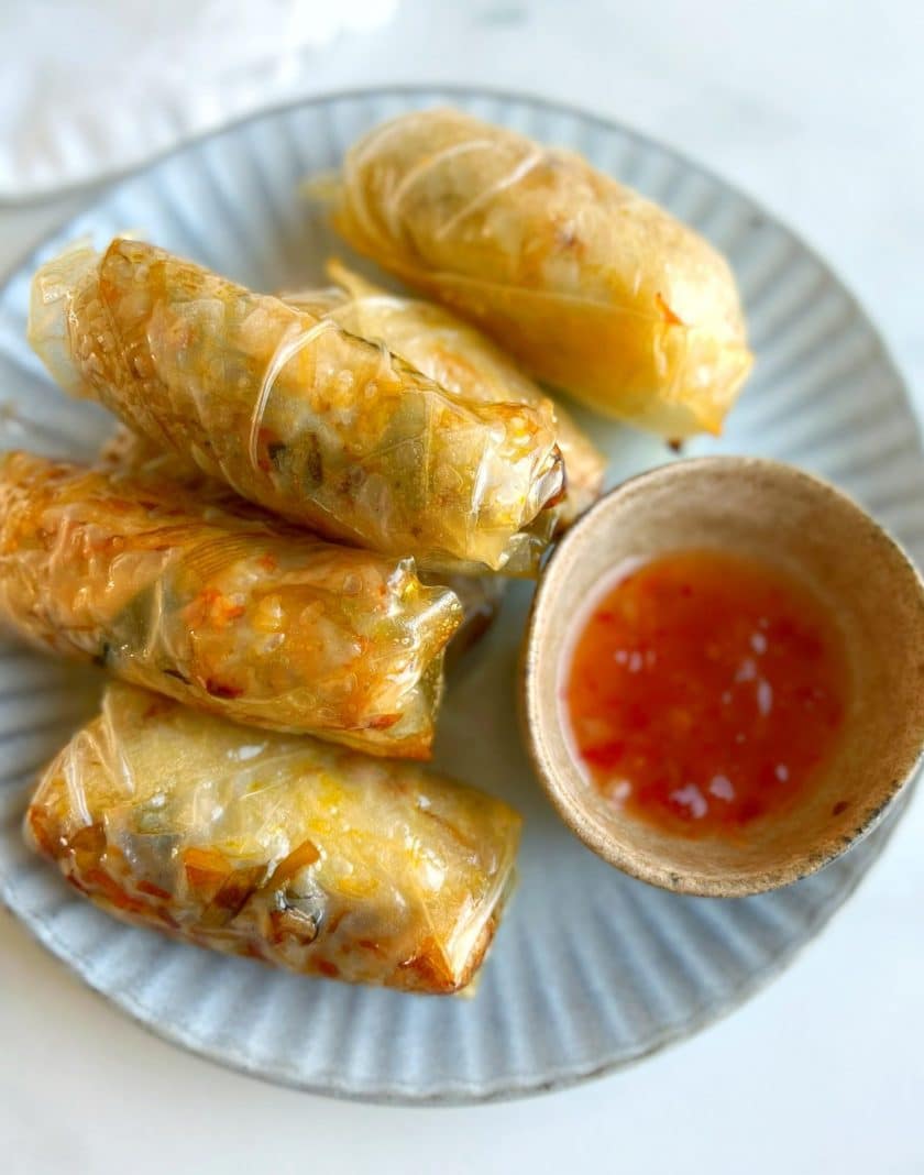 Frühlingsrollen, vegetarisch, Reispapier, Gemüse, asiatisch