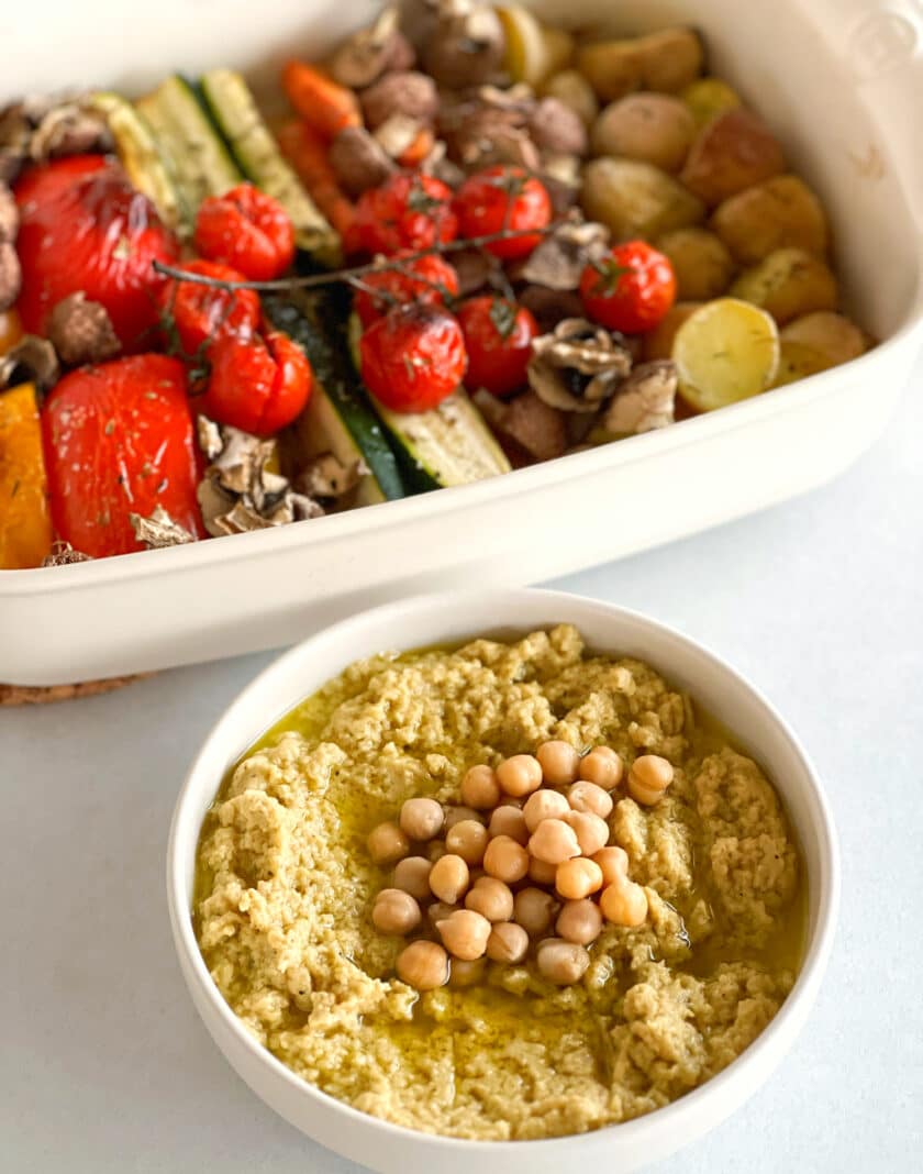 Ofengemüse mit Hummus
