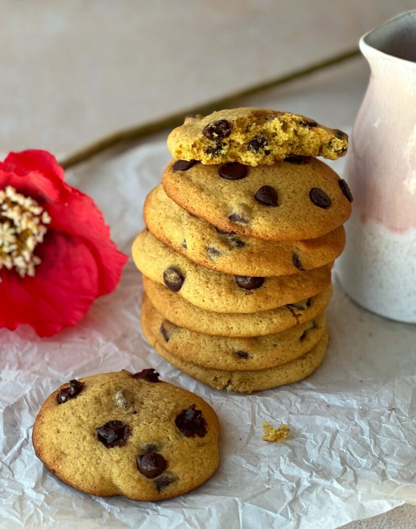 Saftige Kürbis Chocolate Chip Cookies - Das perfekte Herbstgebäck.