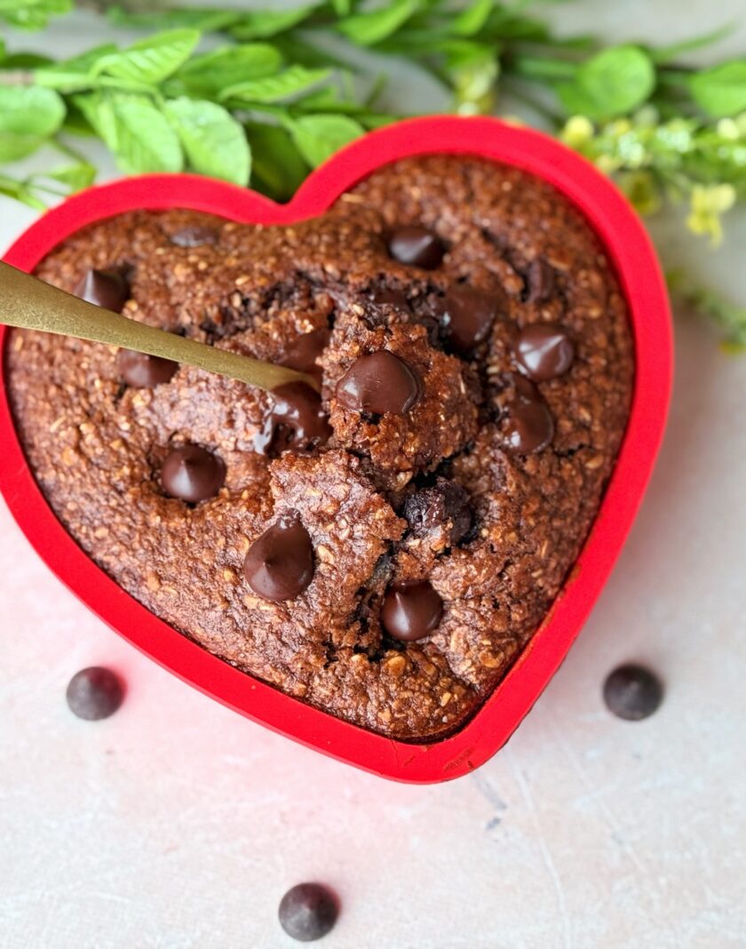 Lava Cake Baked Oats in Herzform