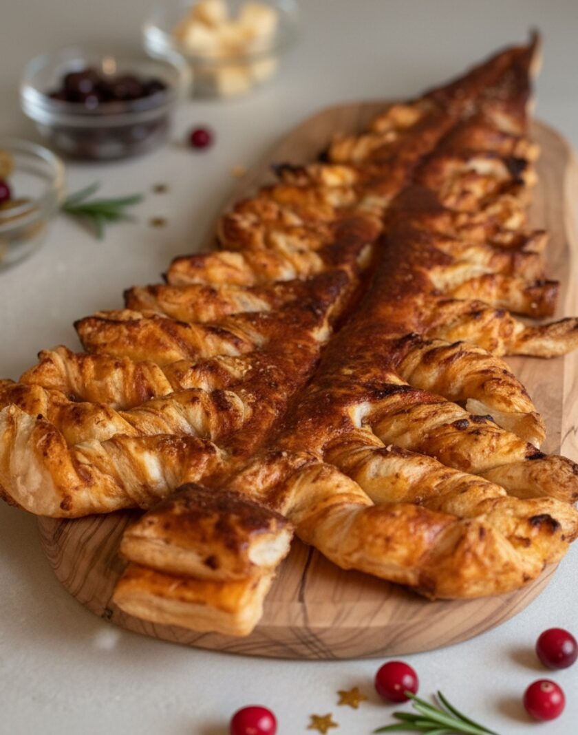 Diese Blätterteig‑Tanne mit Pesto Barilla Rosso @Barilla_de ist das einfache Apéro‑Highlight für Adventsabende: knusprig, aromatisch und perfekt zum Teilen.