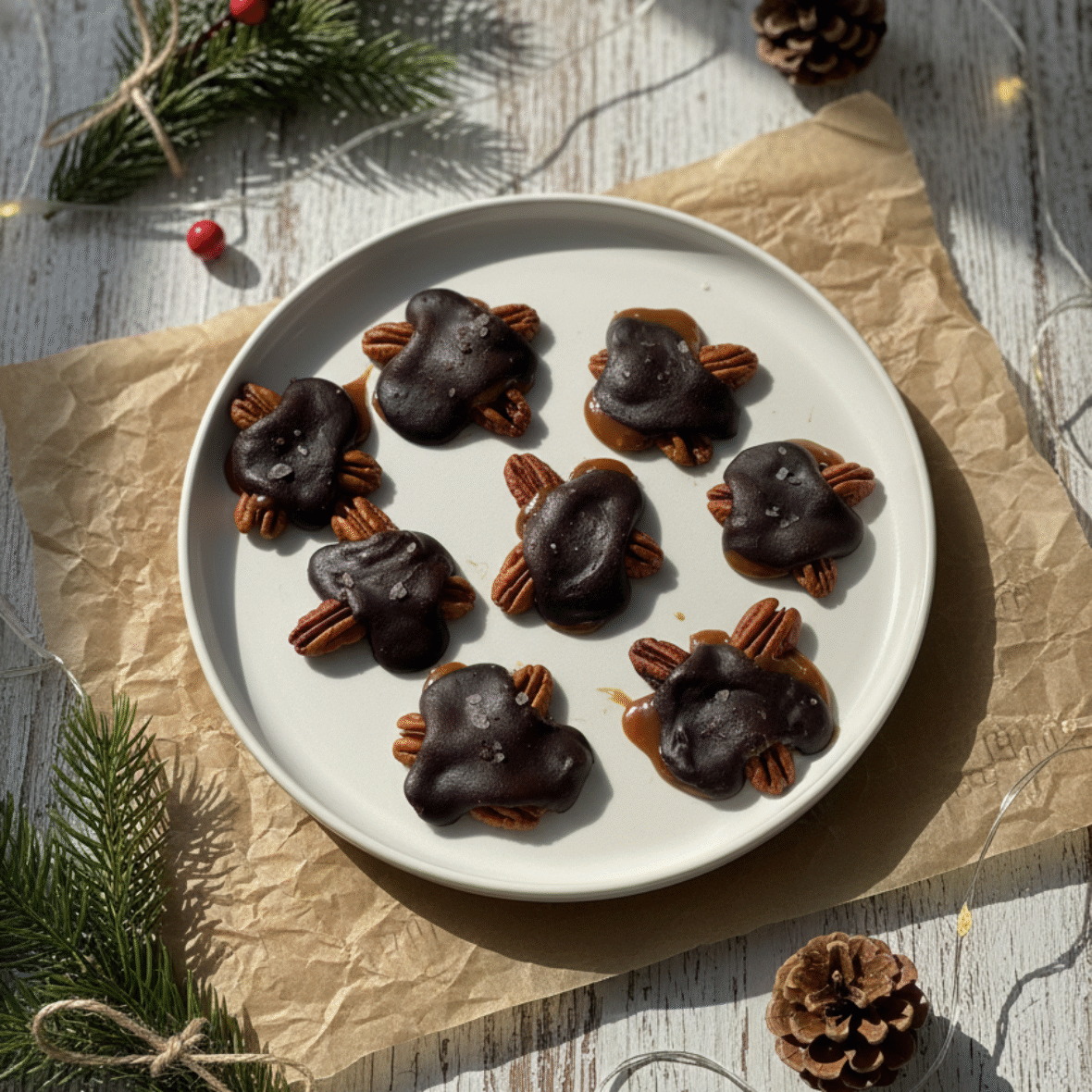 Salted Caramel Schokoladen Guetzli ohne Backen 4 Salted Caramel Schokoladen Guetzli ohne Backen - nur 5 Zutaten!